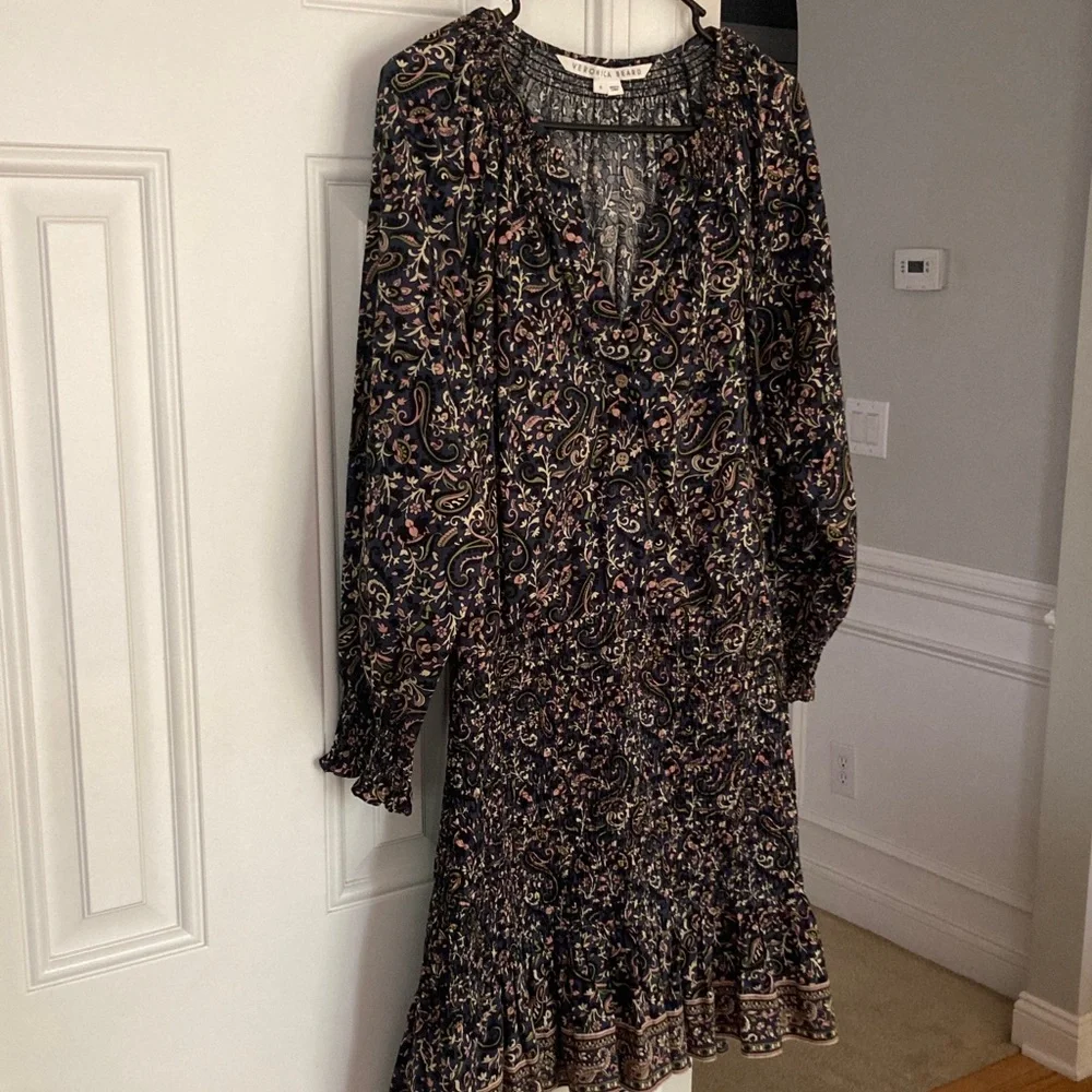 New: Veronica Beard Karlina Smocked Cotton Dress. Size 6 - Picture 9 of 15